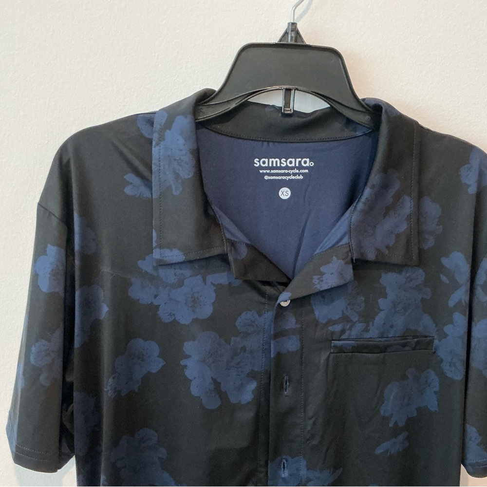 Samsara Women’s Casual Cycling Dark Floral Button Down Resort Shirt